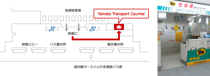 福岡空港　国際線　ターミナルビル（1F）宅配カウンター